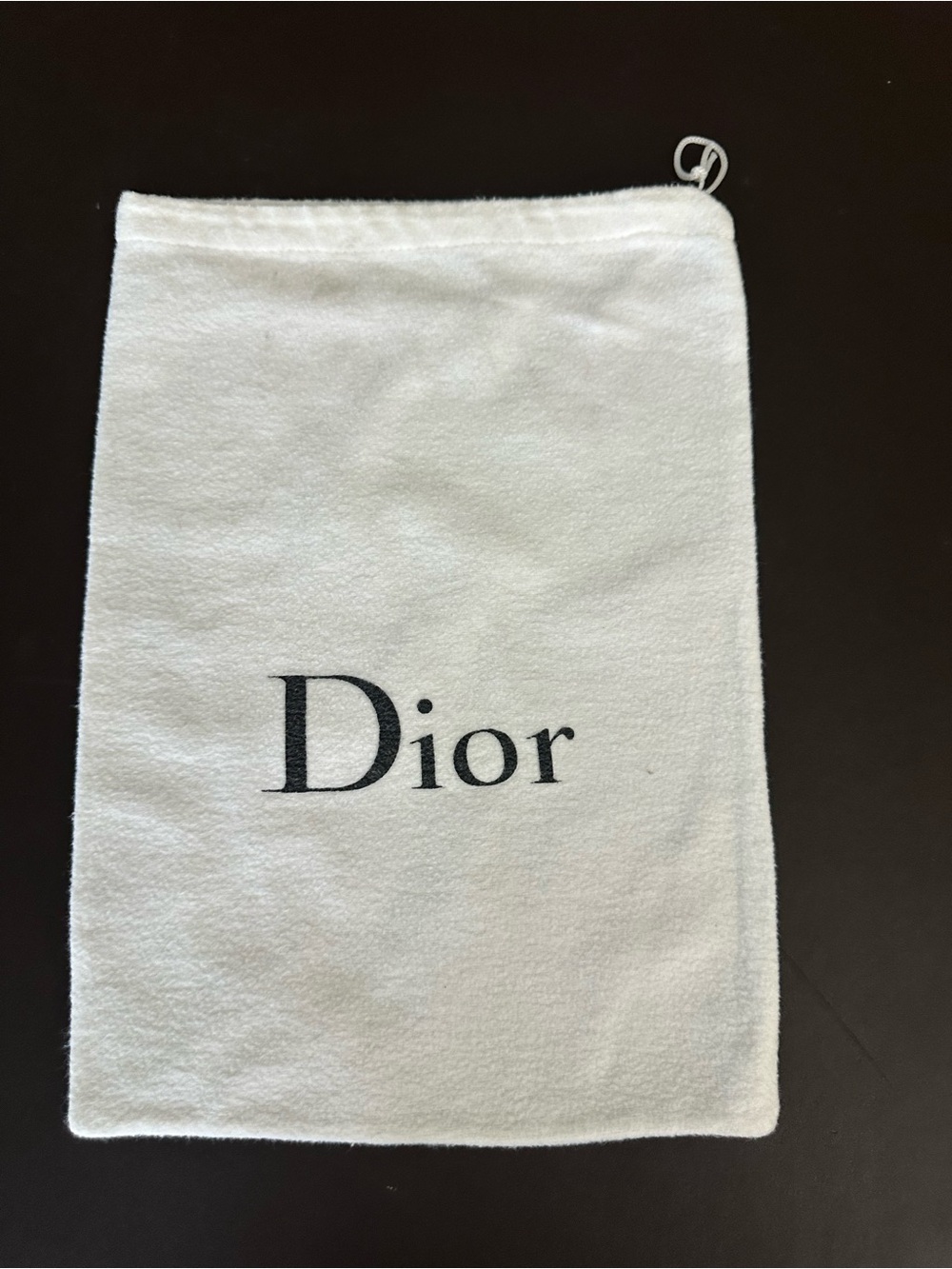 Dior White Logo Drawstring Pouch